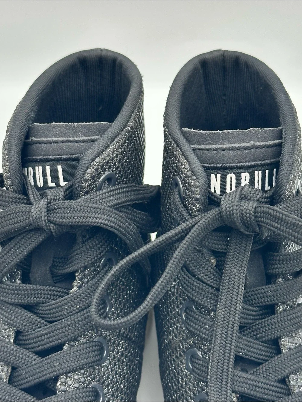 NoBull High Top Trainers M 6.5/W 8 Black Superfabric Lifting Lace Up Athletic